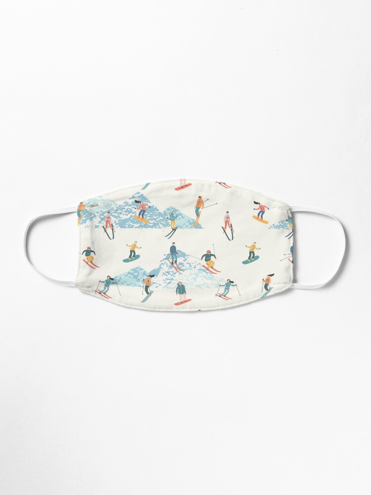 Alternate view of Alpine Mountain Ski Resort | Skier Snowboarder Pattern | Skiing Snowboarding | Rocky Mountain Snow Powder Mask