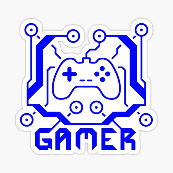Blue Circuit Gamer Sticker