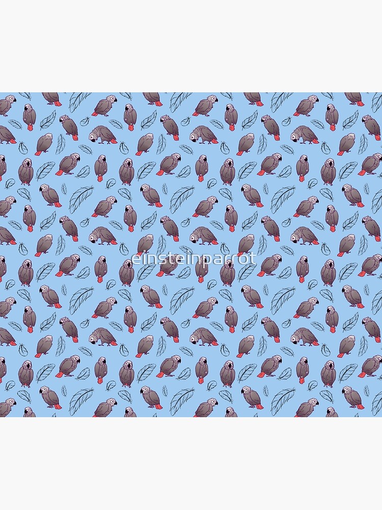 Disover African Grey Parrot and Feather Shower Curtain