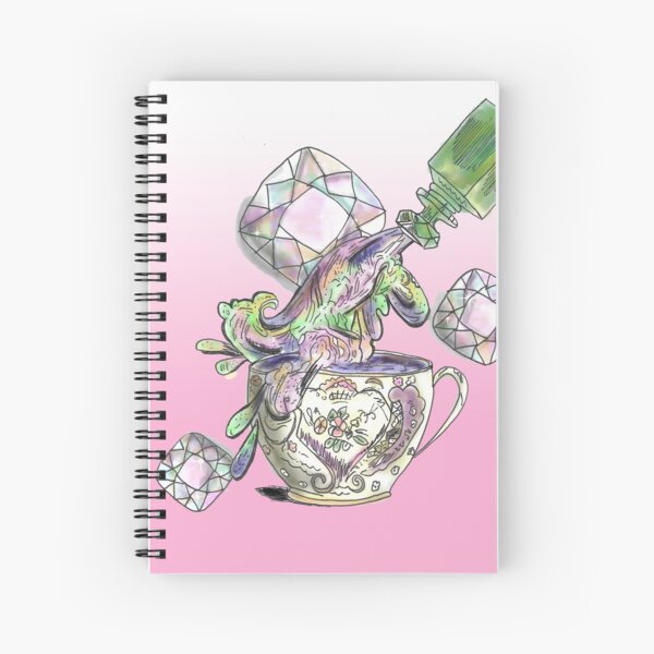 Galaxy Tea with Pink Gradient Spiral Notebook