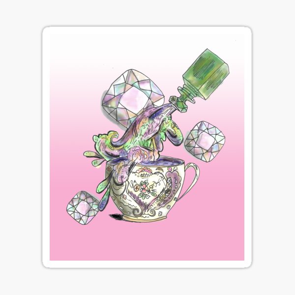 Galaxy Tea with Pink Gradient Sticker
