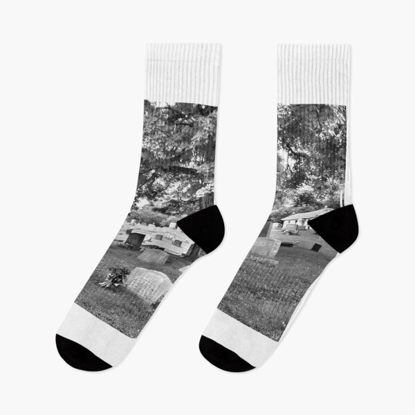 Item preview, Final Resting Place Glennview Cemetery East Palestine Ohio Black And White designed and sold by LisaWootenPhoto.