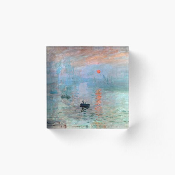 Impression, rising sun, Claude Monet Acrylic Block
