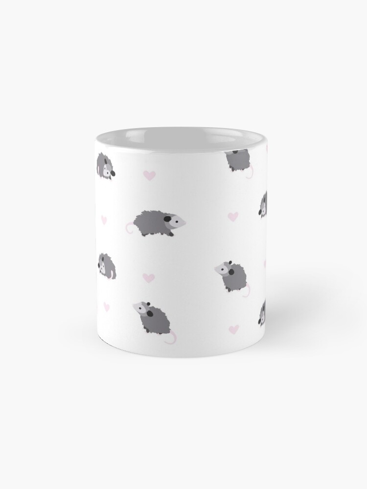 Thumbnail 4 of 6, Coffee Mug, opossum print with hearts designed and sold by lilluxart.
