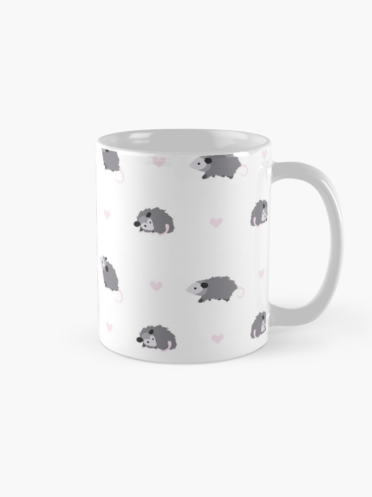 Thumbnail 5 of 6, Coffee Mug, opossum print with hearts designed and sold by lilluxart.