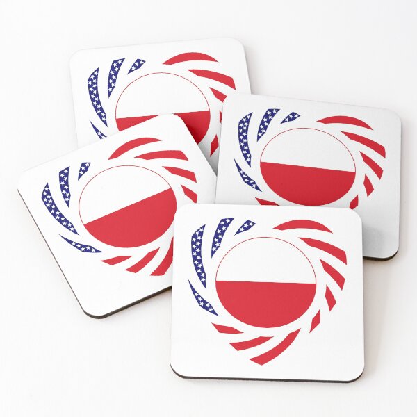 Item preview, Polish American Multinational Patriot Flag Series (Heart) designed and sold by Carbon-Fibre Media.