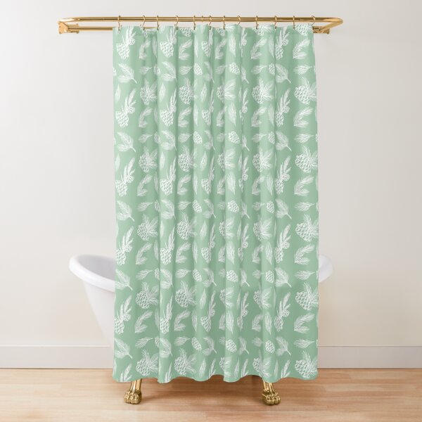 Item preview, Minimalist White Pine Doodles on Mint Green designed and sold by CyanSkyDesign.