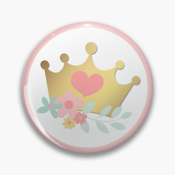 Item preview, Princess Crown With Heart Pink & Gold Floral designed and sold by CyanSkyDesign.
