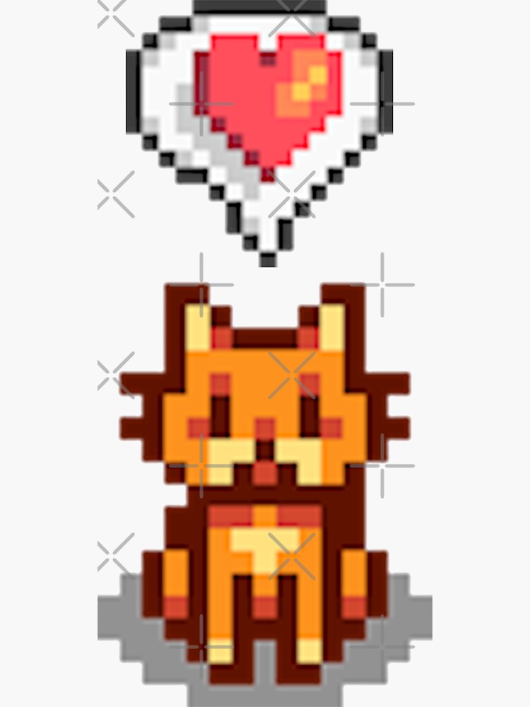Aperçu 3 sur 3. Sticker avec l'œuvre Chat heureux de Stardew Valley créée et vendue par r9440.