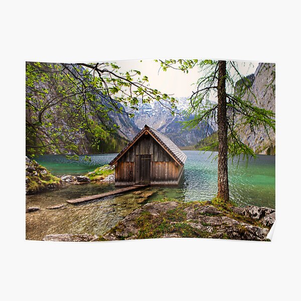 Framed boathouse Poster