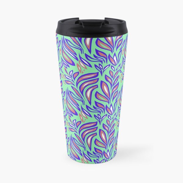 Mint Color Leaves Travel Mug