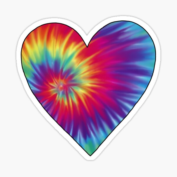 Tie-Dye Heart Sticker