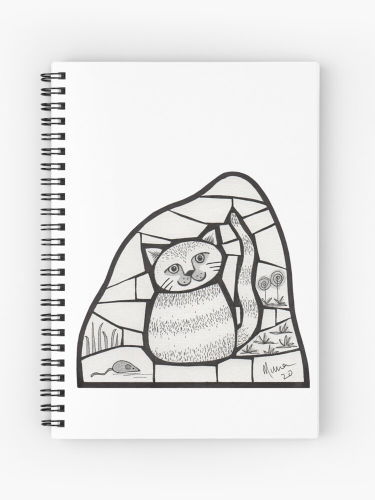 Thumbnail 1 of 3, Journal, Happy Cat mosaic illustration designed and sold by MunaZuberi.