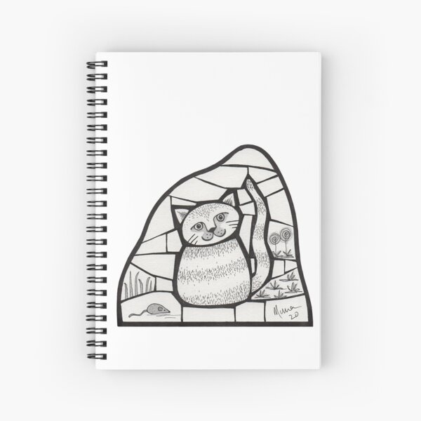 Happy Cat mosaic illustration Spiral Notebook