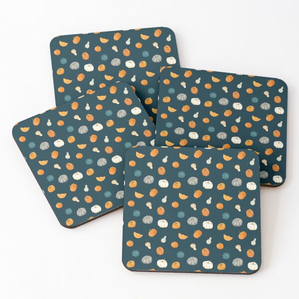 Item preview, Halloween Pumpkins and Gourds - dark teal palette designed and sold by Andreea Dumez.