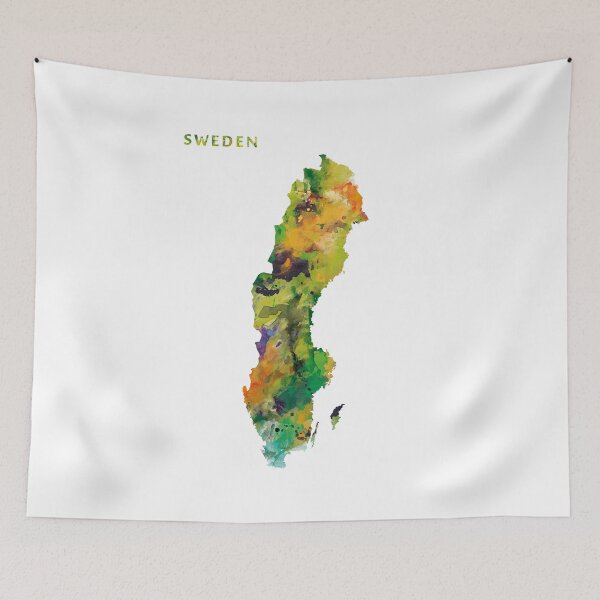 Item preview, Sweden Watercolor Map designed and sold by MonnPrint.