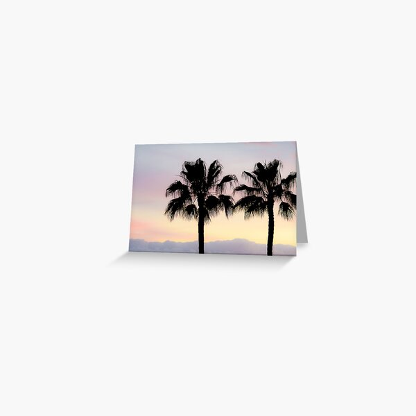 Palm trees at sunrise Greeting Card