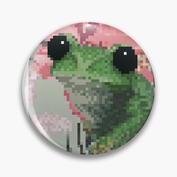 Item preview, floral frog pixel art designed and sold by Lindsey Sheets.