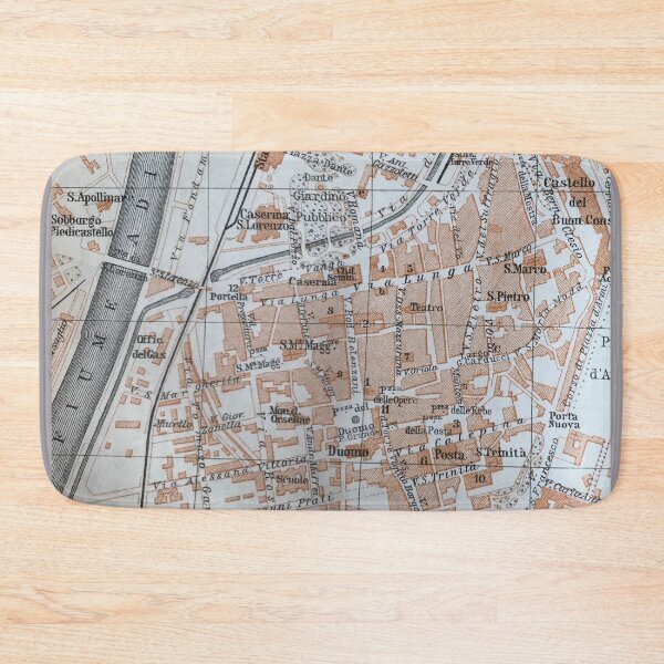Item preview, Trento, Italy antique map, gray brown black designed and sold by djrunnels.