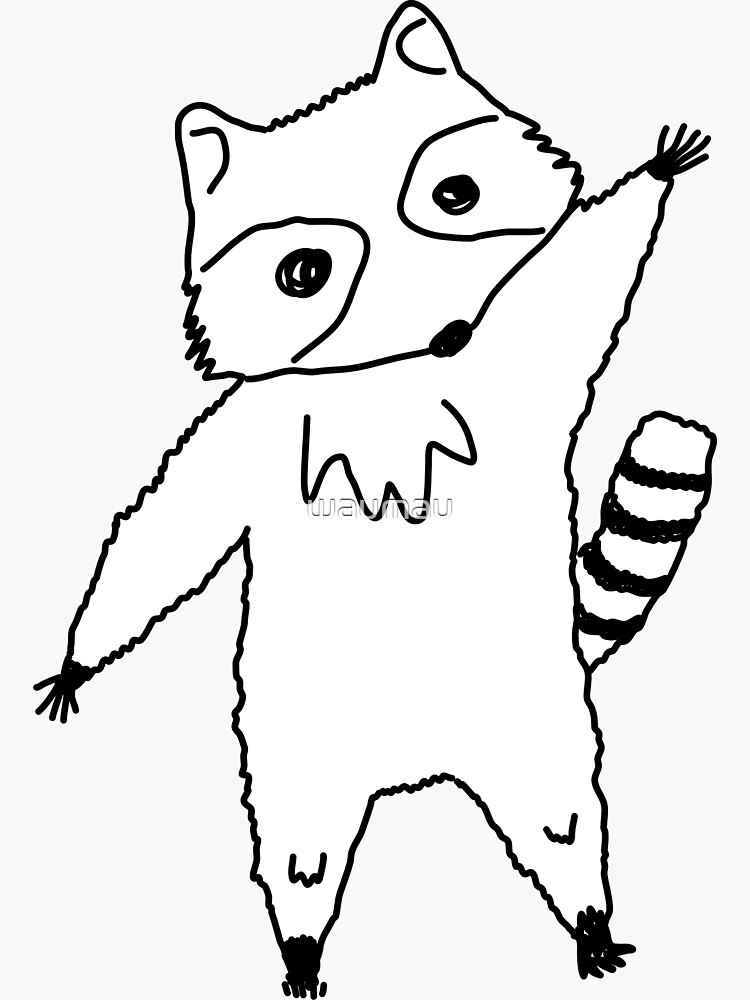 "Friendly Raccoon" Sticker for Sale by waumau Redbubble