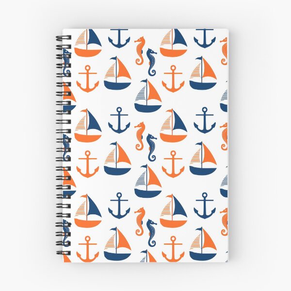 Item preview, Sailors Blue and Orange Marine Pattern  designed and sold by SarahTeskk.