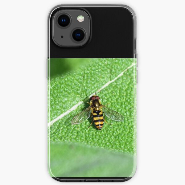 Little hoverfly on sage iPhone Soft Case