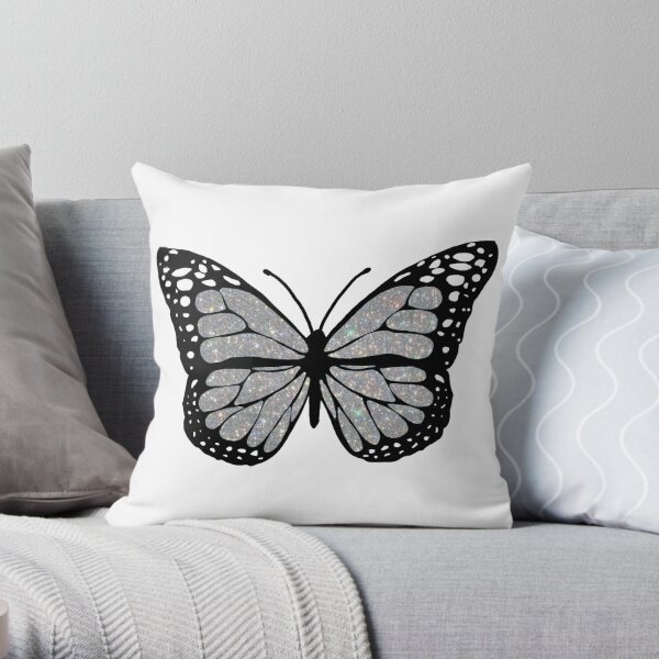 sparkly butterfly Throw Pillow