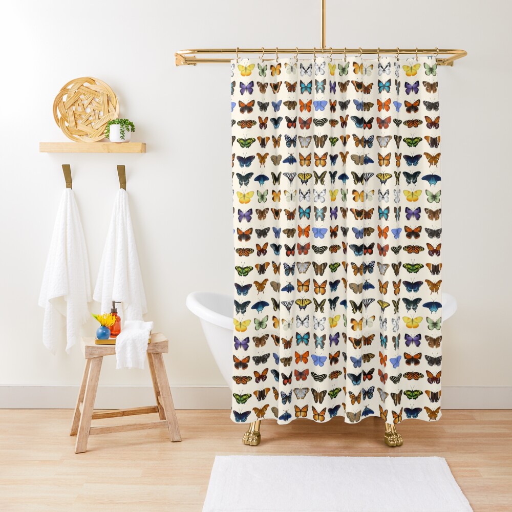 Butterflies of North America Shower Curtain