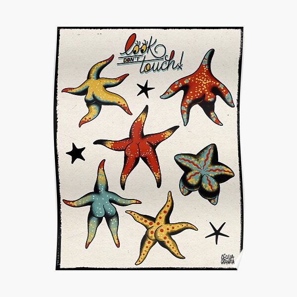 Starfish booty tattoo flash Poster