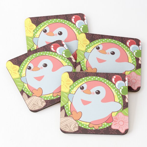 Item preview, Pink Kawaii Penguin and Wagashi designed and sold by LyddieDoodles.