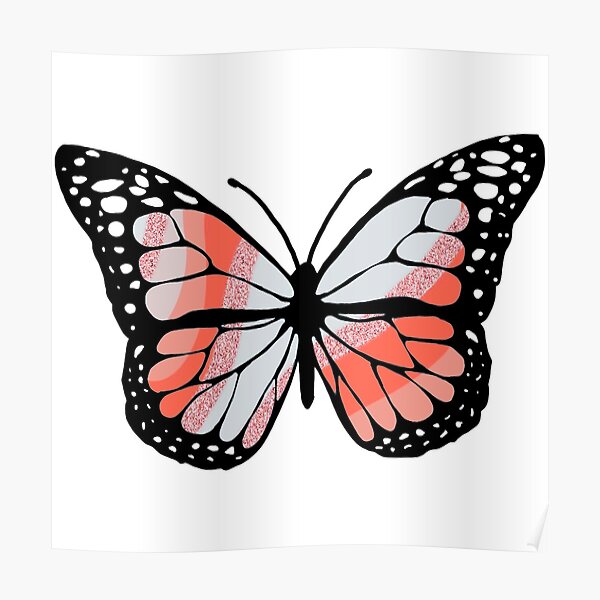 wavy 2 butterfly Poster