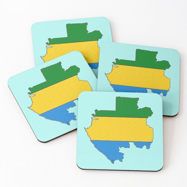 Item preview, Gabon Map With Flag designed and sold by Havocgirl.