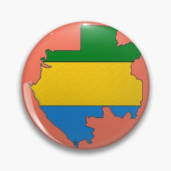 Item preview, Gabon Map With Flag designed and sold by Havocgirl.