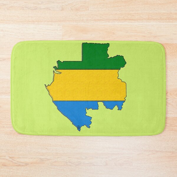 Item preview, Gabon Map With Flag designed and sold by Havocgirl.