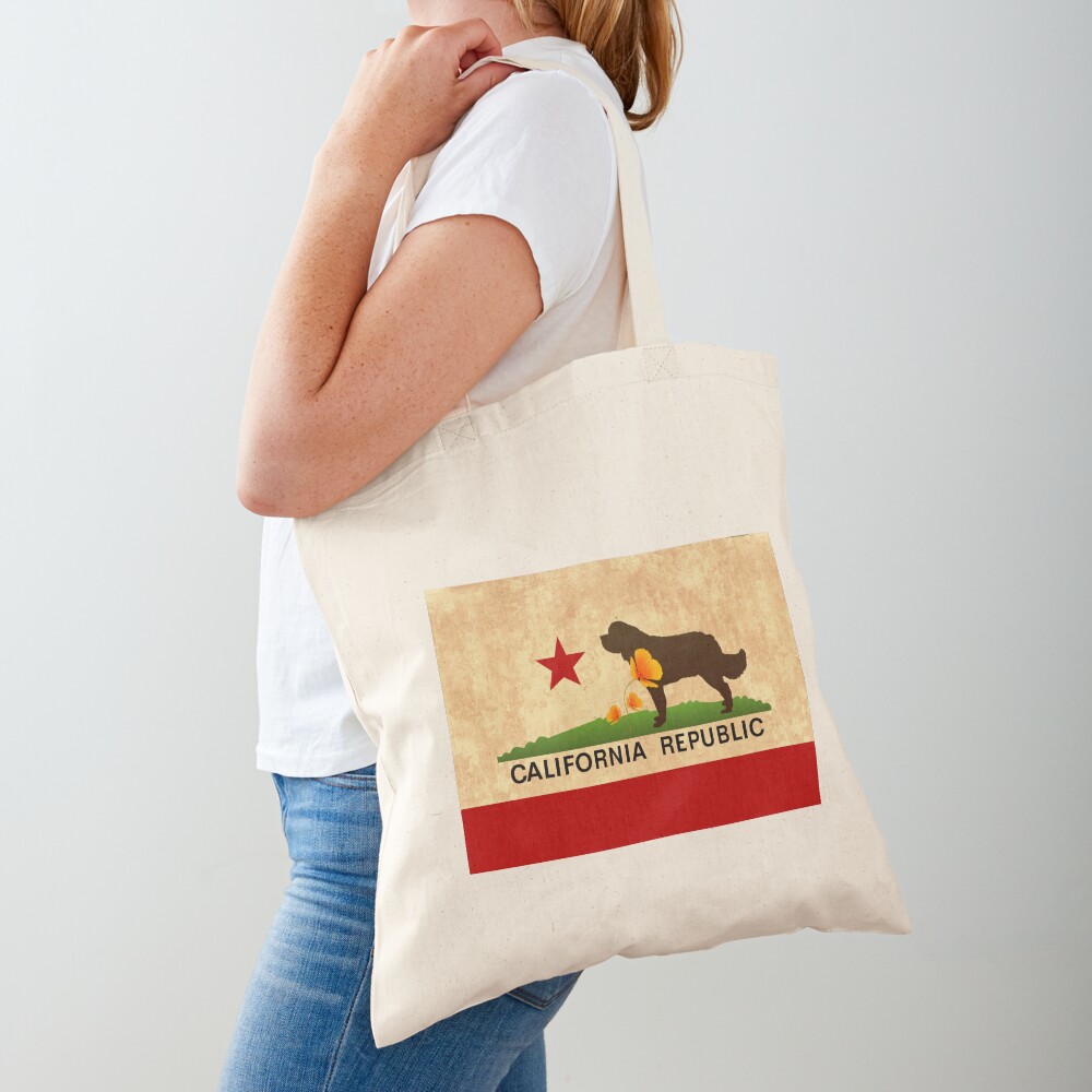 California Flag Face Mask Tote Bag