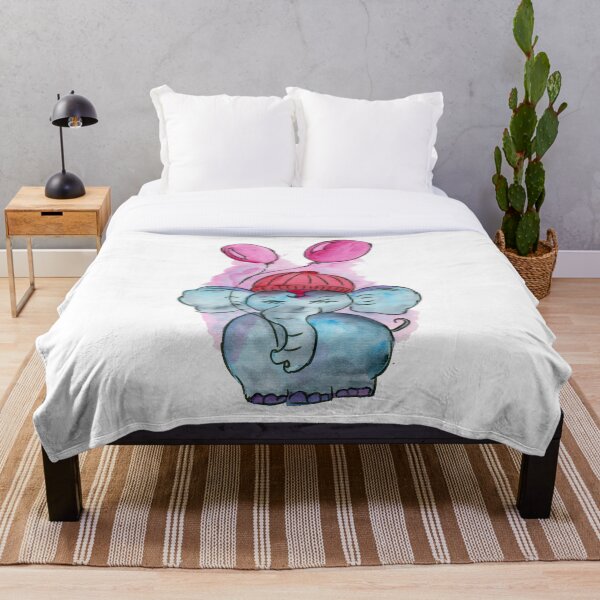 Item preview, Cartoon Elephant Girl with Balloons designed and sold by Sebastian Grafmann.