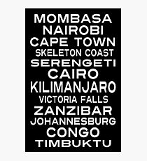 Africa Destination Subway Sign Art Photographic Print