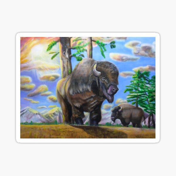 Majestic Bison Acrylic Art Sticker