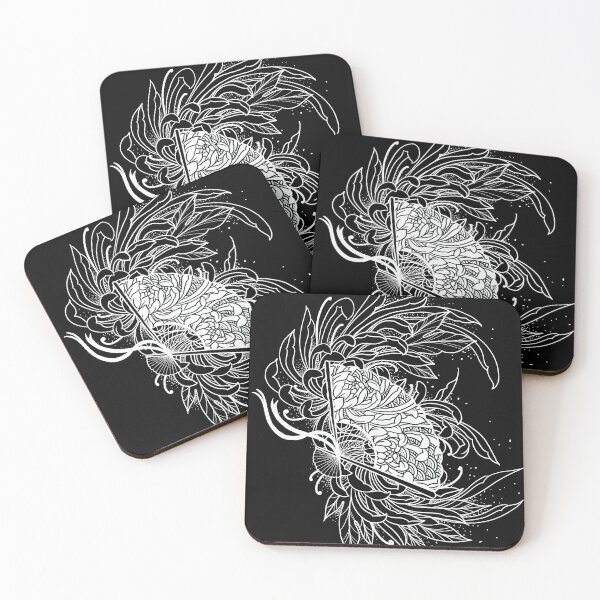 Item preview, Oriental fan and chrysanthemums  designed and sold by Morag Brown.