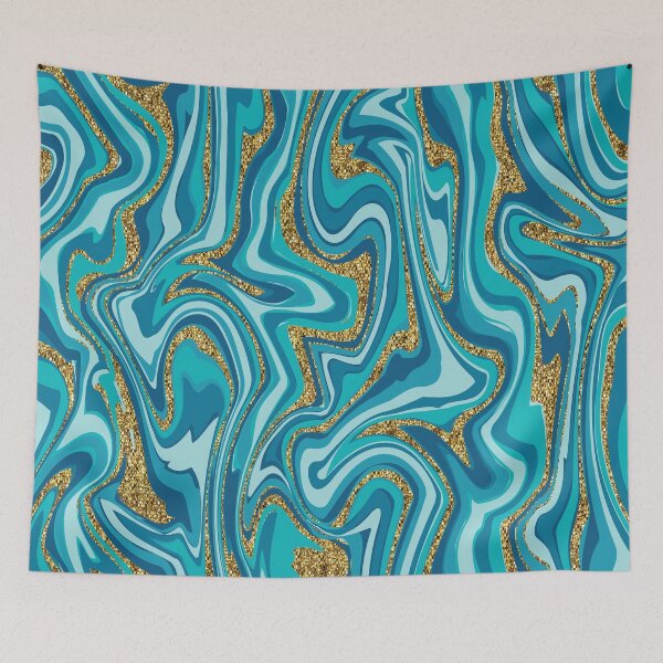 Item preview, Turquoise Gold Marble designed and sold by Kristin Omdahl.