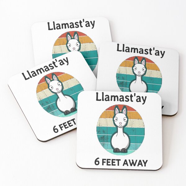 Item preview, Social Distancing 6 Feet Away Llamastay Yoga Tee Llama Social Distancing Gift Sarcastic Quarantine Humour Quote Apparel vintage idea design black and white llamast'ay designed and sold by Chamssou.