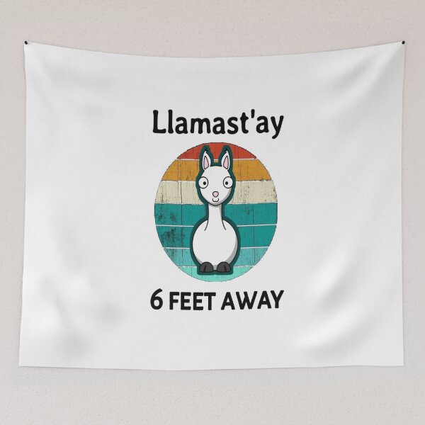 Item preview, Social Distancing 6 Feet Away Llamastay Yoga Tee Llama Social Distancing Gift Sarcastic Quarantine Humour Quote Apparel vintage idea design black and white llamast'ay designed and sold by Chamssou.