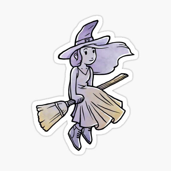 Witch on Broomstick Sticker