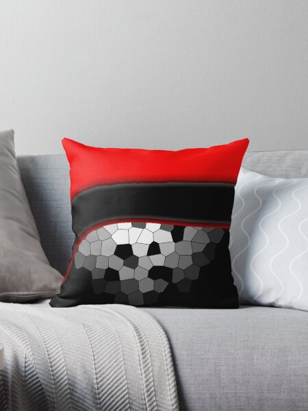 Item preview, GOTHIC RED BLACK GREY AND WHITE ABSTRACT PATTERN designed and sold by ozcushionstoo.