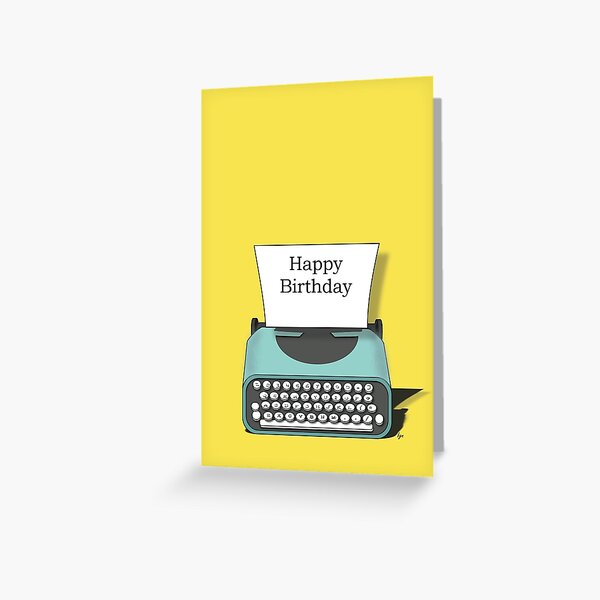 Happy Birthday Vintage Typewriter Note Greeting Card