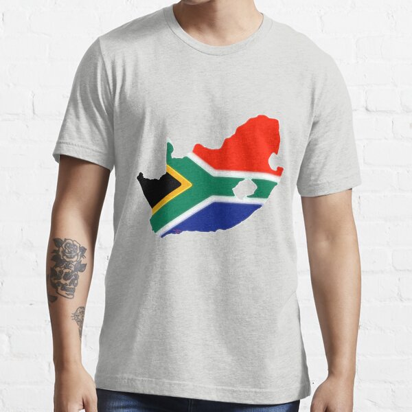 "South Africa Map with South African Flag" Tshirt for Sale by