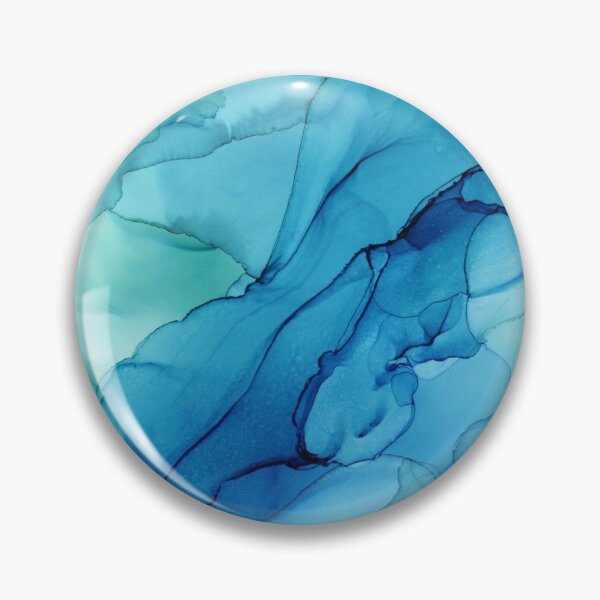 Item preview, Blue Emerald Water Ombre Abstract Ink designed and sold by Olga Shvartsur.