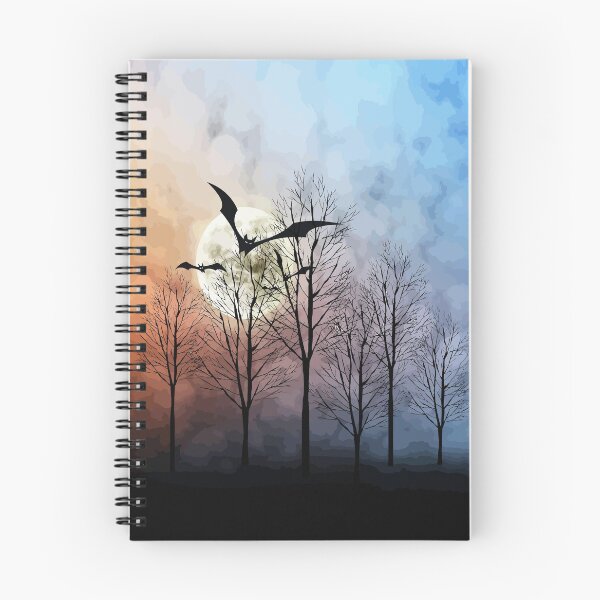 Item preview, Midnight with a full moon and bats designed and sold by harietteh.