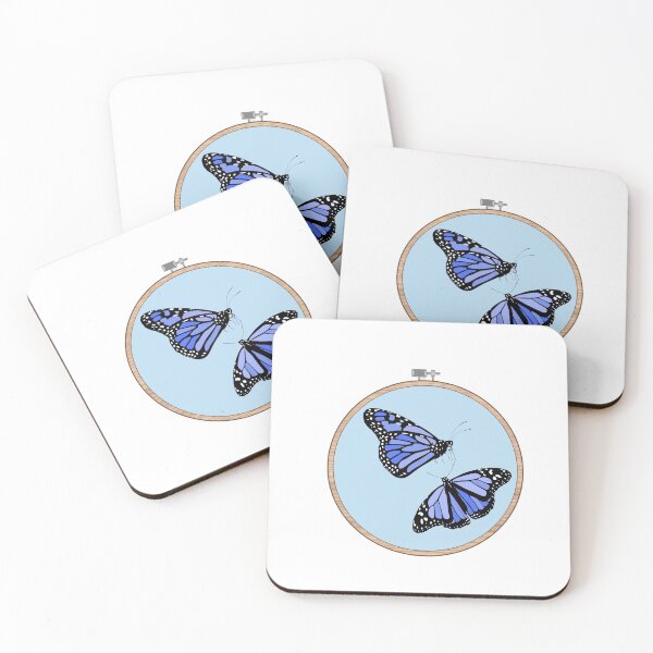 Item preview, blue butterfly canvas designed and sold by lilaaviolet.