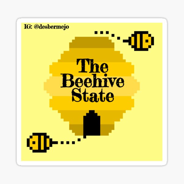 the-beehive-state-sticker-by-desbermejo-redbubble